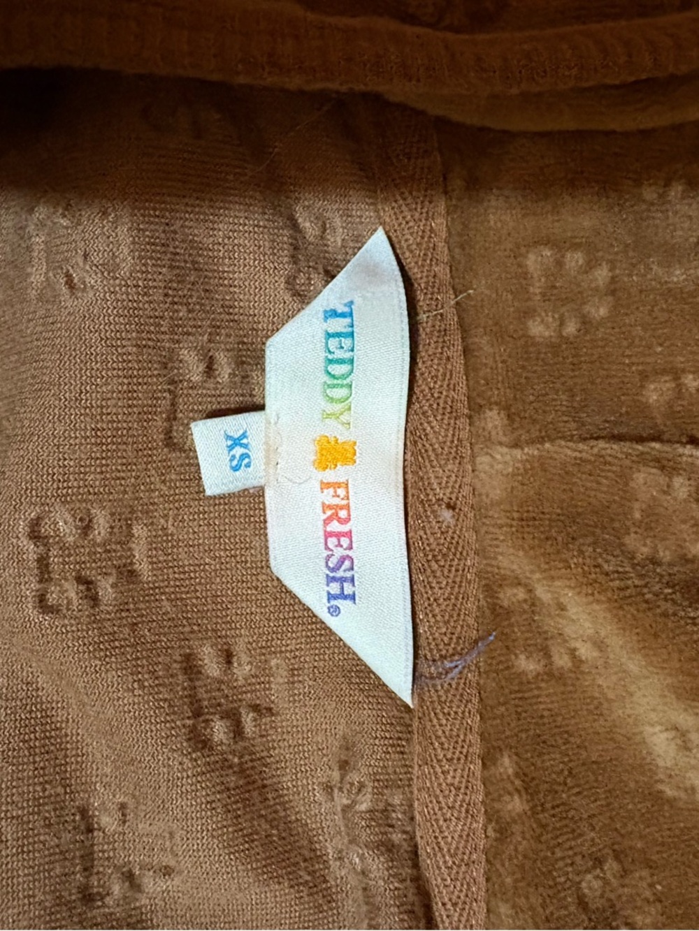 Brown Plush Teddy Embossed Cropped Sweatshirt - Picture 6 of 6